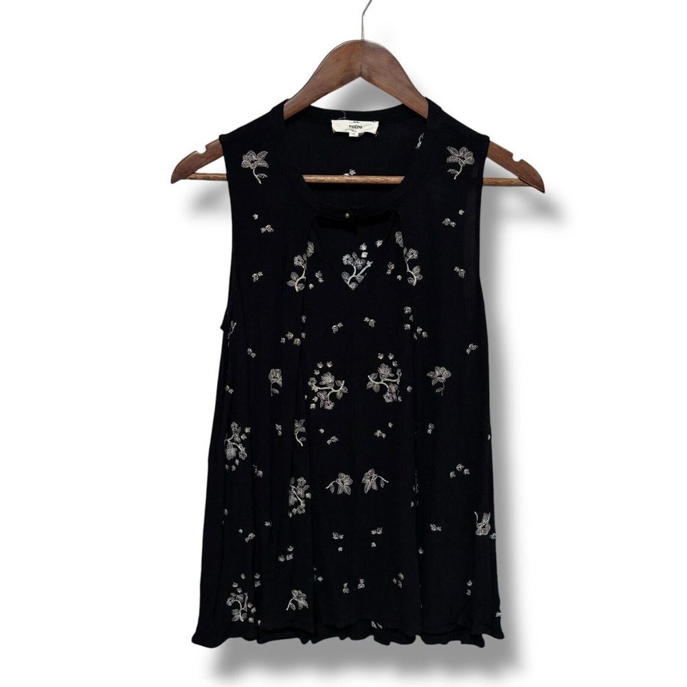 Entro Women's Floral Keyhole Front Sleeveless Blouse Top‎ Size Small 15 x 26